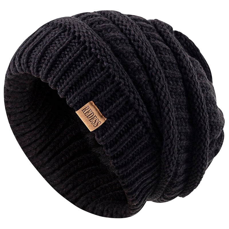 REDESS Slouchy Beanie Hat for Women Winter Warm Chunky Soft Oversized Cable Knit Cap - Image 2